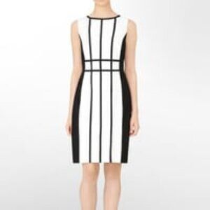 Colorblock Stripe Sleeveless Midi Sheath